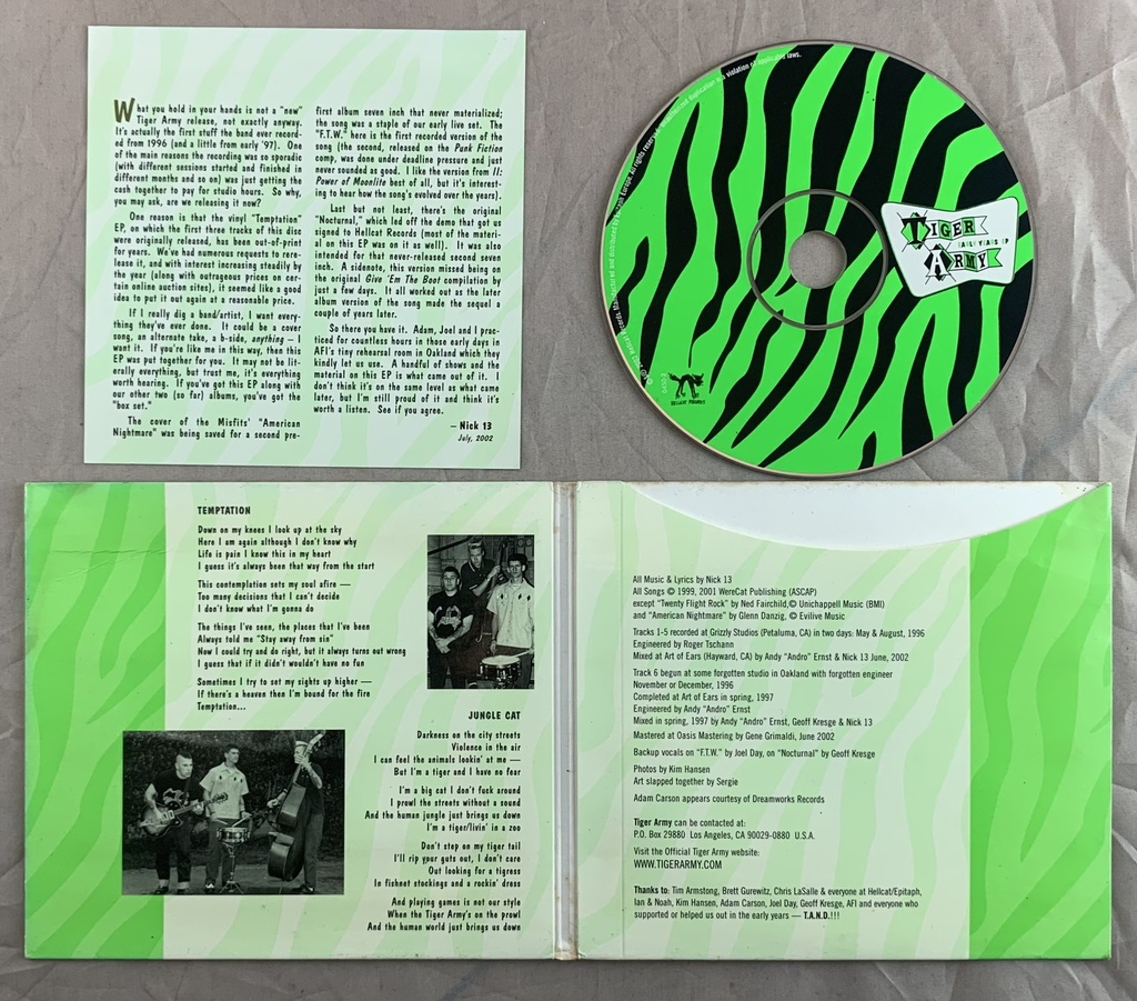 Tiger Army – Early Years EP (CD usado) | Tracks Rio
